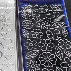 The Paper Studio Starfoam – Peel-off Stickers – Black Silver – Flowers Stars New