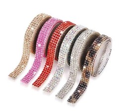 Self Adhesive Rhinestone Trim Tape Diamond Ribbon DIY Strips Width 0.45-3.1cm