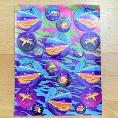 Lisa Frank Vintage Stickers Dolphins & Sharks Full Sheets S211 S218 New