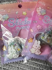 Amifa Kira Animal Flake Stickers 20pcs x5 Packs Cute Rabbit Bear Cat Japan New