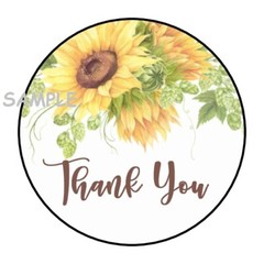 30 PRETTY SUNFLOWER THANK YOU ENVELOPE SEALS LABELS STICKERS 1.5″ ROUND