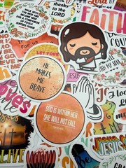 20 Christian Bible Stickers Religious Faith Jesus God Decals Laptop Journal NEW