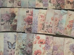 100Pc Floral Abundance Scrapbooking JJ Craft Papers No Duplicates