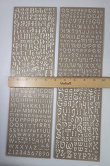 12 Alphabet Letter Fonts Rub On Sheets White Brown Black Scrapbooking Crafts