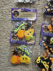 Halloween Scrapbook Felt Stickers, Fall Leaves, & Googly Eyes LOT OF 19