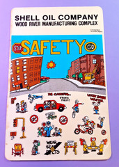 vtg Shell Oil Company Wood River Manufacturing activity sticker sheet *damaged*