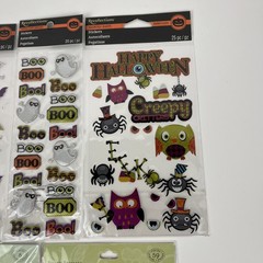 Halloween Stickers Scrapbook Dimensional Pillow Snow Glove Haunted Lot of 5