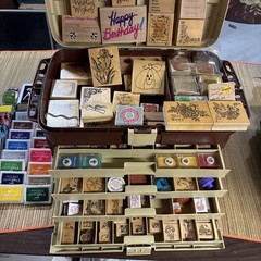 Over 175pc Mixed Lot of Rubber Stamps For Crafting Scrapbooking in Organizer