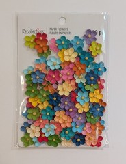 Mini Bright Multicolor Paper Flowers Scrapbook Embellishments By Recollections