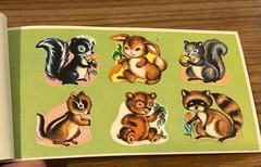Vtg DENNISON Cute Animals Seals (2) Booklets Of 48 Seals 6 Different Designs
