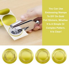 Embossing Stickers 300Pcs 2» Gold Foil Seals Stickers for Certificates Self …