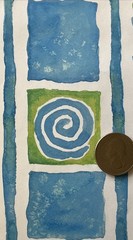 BLUE/GREEN SWIRLS Stickers (12pc)Karen Foster•Border •Squares•Summe•Card Making•