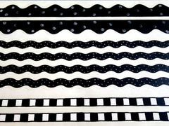 Vintage 1999 MAMBI Black & White Borders Clear Stickers – Scallop NOS Scrapbook