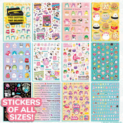 Sticker Book with Large and Small Sizes, Kids Stationary for Water Bottle, Noteb