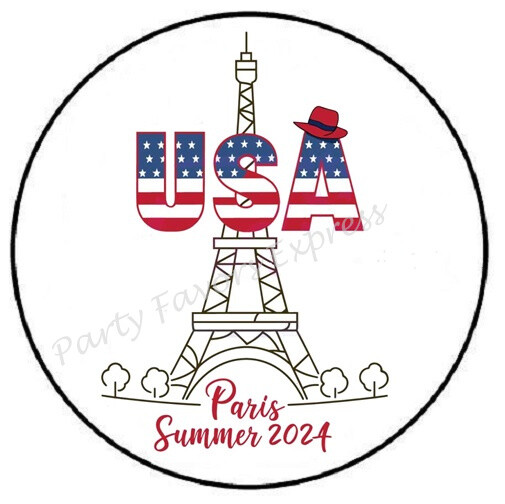 TEAM USA SUMMER PARIS ENVELOPE SEALS LABELS STICKERS PARTY FAVORS