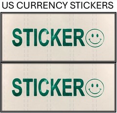 $2 Two Dollar 1995 Federal Reserve Note (US CURRENCY STICKERS)