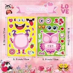 36 Waterproof Valentine Animal Stickers – Perfect for Kids’ Crafts and Parties