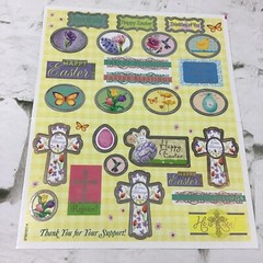 Easter Spring Floral Hummingbird Butterfly Scrapbooking Stickers Lot Of 2 Sheets