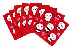 Valentine Heart Love PANDA Bears Stickers! 7 Small Sheets