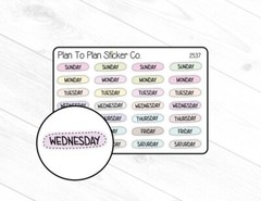 2537~~Stitched Days of the Week Planner Stickers.
