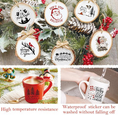 71Pcs Christmas Word Decals Rub on Transfer Stickers for Crafts Vinyl Waterproof