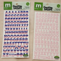NEW Lot 7 Sets MM Creative Letters Numbers Red Pink Blue Stars & Stripes 7/16″-C
