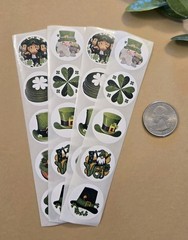 20 St Patrick’s Day Stickers/Leprechaun Stickers/4 Leaf Clover Stickers