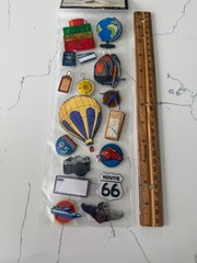 Recollections Signature Various Stickers Luggage Passport Camera Boat Train Maps