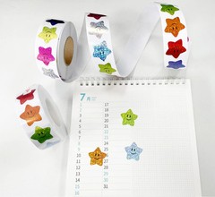 Colorful Smiley Face Star Stickers 1 Inch Self Adhesive 700 Stickers Per Roll