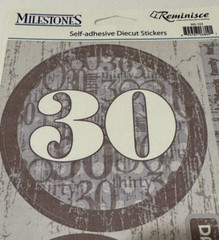 Milestones Reminisce Self-Adhesive Die Cut Stickers 30 Birthday Party MS103 NEW