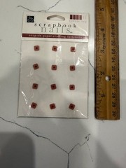 Scrapbook Interior Nail Square Top SnapOn Paper-Crafting Fastener Burgundy Color