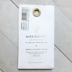 Alice Scott Cactus Paper Clips 15 Gold Designer Fashion Planner Accessory
