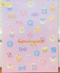 GAIA Sticker Selection Food Sweets Cake Candy Flower Ribbon Gift MADE IN JAPAN