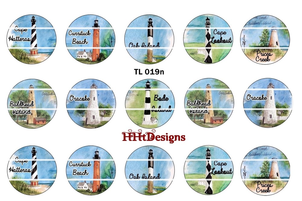 Bottle Cap Images (25mm) 1″ Precut ~ Lighthouse