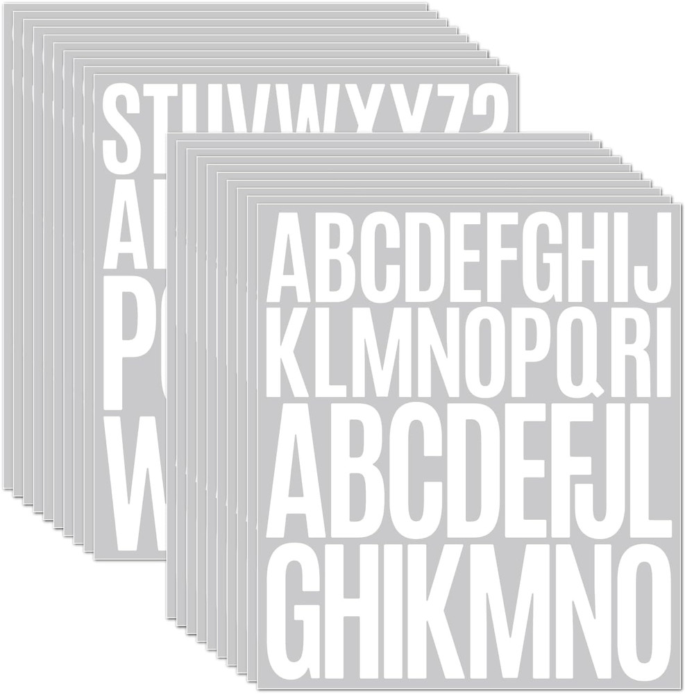 Letter Stickers 24 Sheets 2+3 Inch Alphabet Stickers Vinyl Stick White Self Adhe