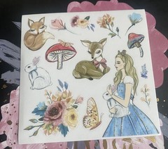 Violette Stickers Small Glossy Sticker Sheet Animals Alice In Wonderland Inspo