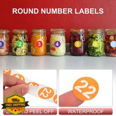 PATIKIL Number 1 Circle Stickers 1 Inch Round Dark Blue Color Coded 500 Roll