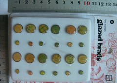 TWO SCOOPS Basic Grey EPOXY BRADS x 24 Items 12 x 12mm & 12 x 5mm Round Pri17br