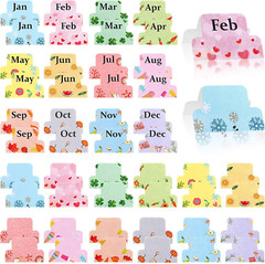 48 Pieces Adhesive Monthly Tabs Planner Stickers, 24 Month Tabs and 24 Blank Tab