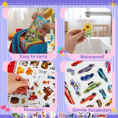 Waterproof Reusable Jelly Sticker Books for Toddlers 2-6 Years – 3 Set Activity
