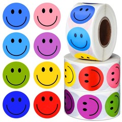 1500 Pcs Encouragement Stickers, Happy Face Stickers for Classroom, Multicolor