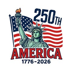 HANDICHI Design 5 Pack 2 Inch 250th Anniversary America Stickers 1776–2026, P…