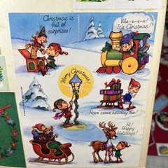 Vtg 70s 80s Sticker Book Pages Christmas Santa Puffy Big Lot USED Foil AGC J1