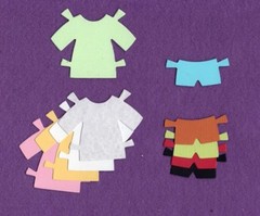 PAPER DOLL DRESS & SHORTS die cuts scrapbook cards