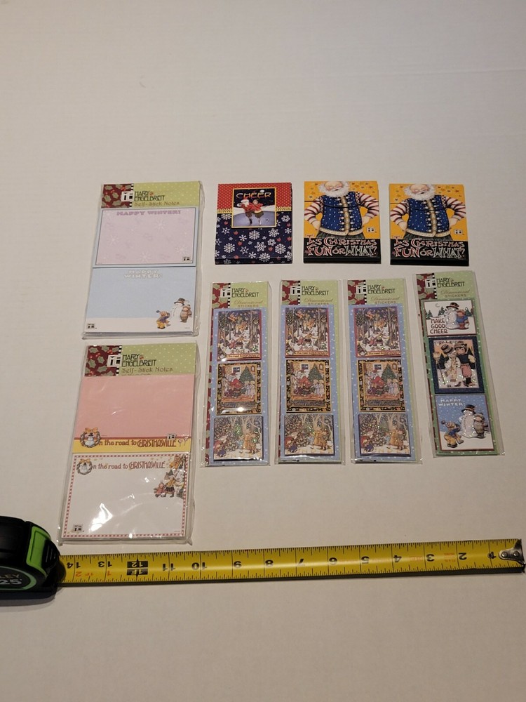 Vintage Mary Engelbreit Dimensional Stickers + Magnetic Notepads Lot of 9 New