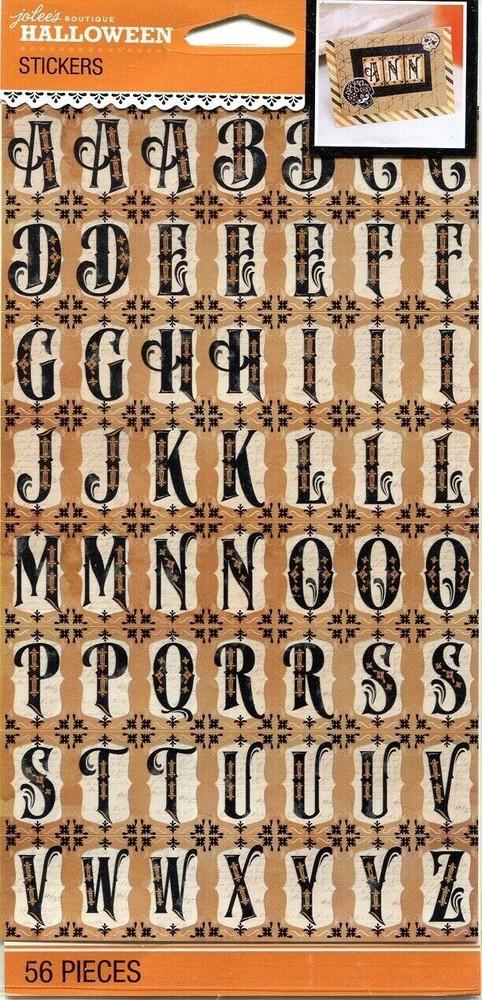 Halloween Alphabet scrapbook stickers 50-30085 Jolees Boutique