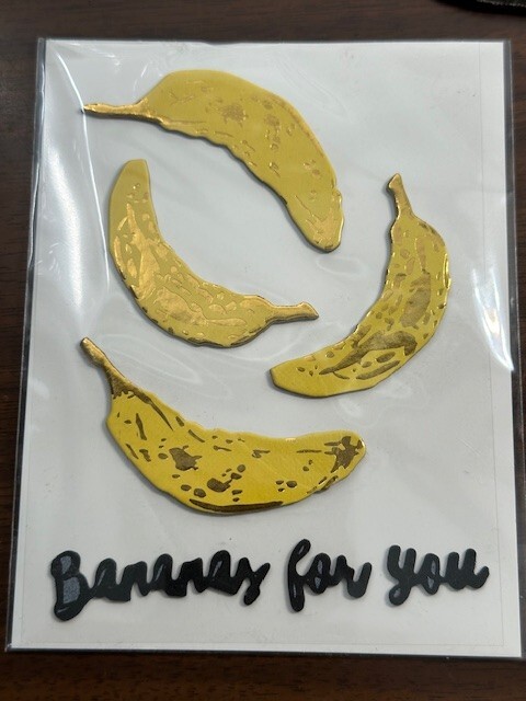 American Crafts Bananas For You Stickers 7pc Scrapbooking 379492 Yellow Black