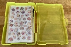 Large Lot of Stickers, Temporary Tattoos/Transfers, & Stencils, Plastic Snap Bin