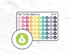 1483-38~~Money Bag Icon Planner Stickers.