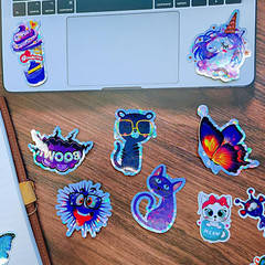 20 Sheets Holographic Printable Sticker Paper 8.5X 11 Inch Waterproof Sticker Pa